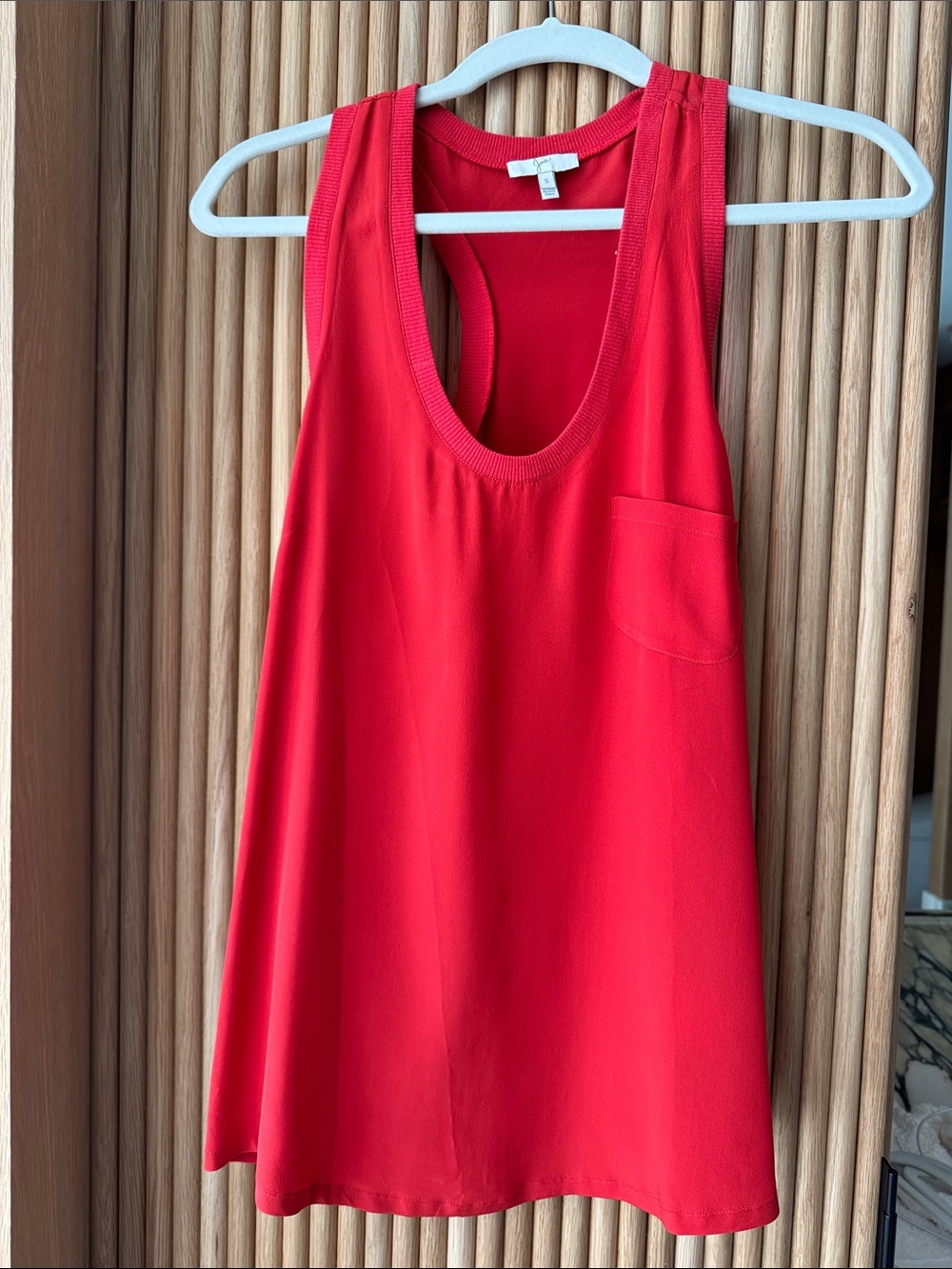 Joie Bright Red Scoop Neck Pocket Tank